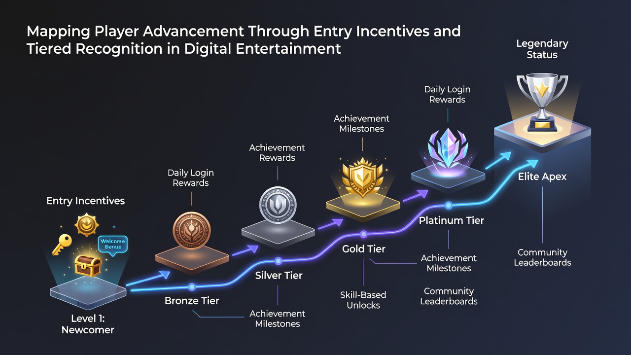 Visualisierung von gestuften Anerkennungssystemen und Nutzerfortschritt in Entertainment-Plattformen